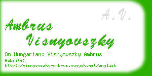 ambrus visnyovszky business card